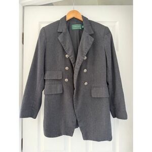 Vintage J.Mclaughlin Wool Charcoal Blazer Neutral Minimalist
